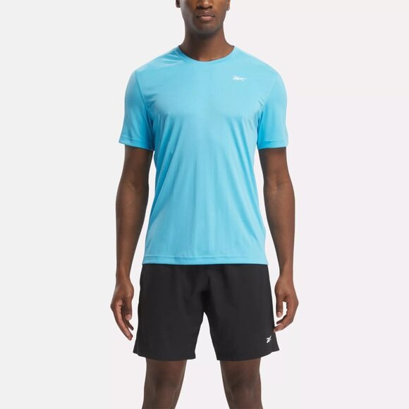 Reebok Men's Short Sleeve Crewneck Training Tech T-Shirt Blue Size M - Picture 1 of 5